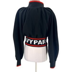 Ivy Park puff sleeve cropped logo band jacket sz S
